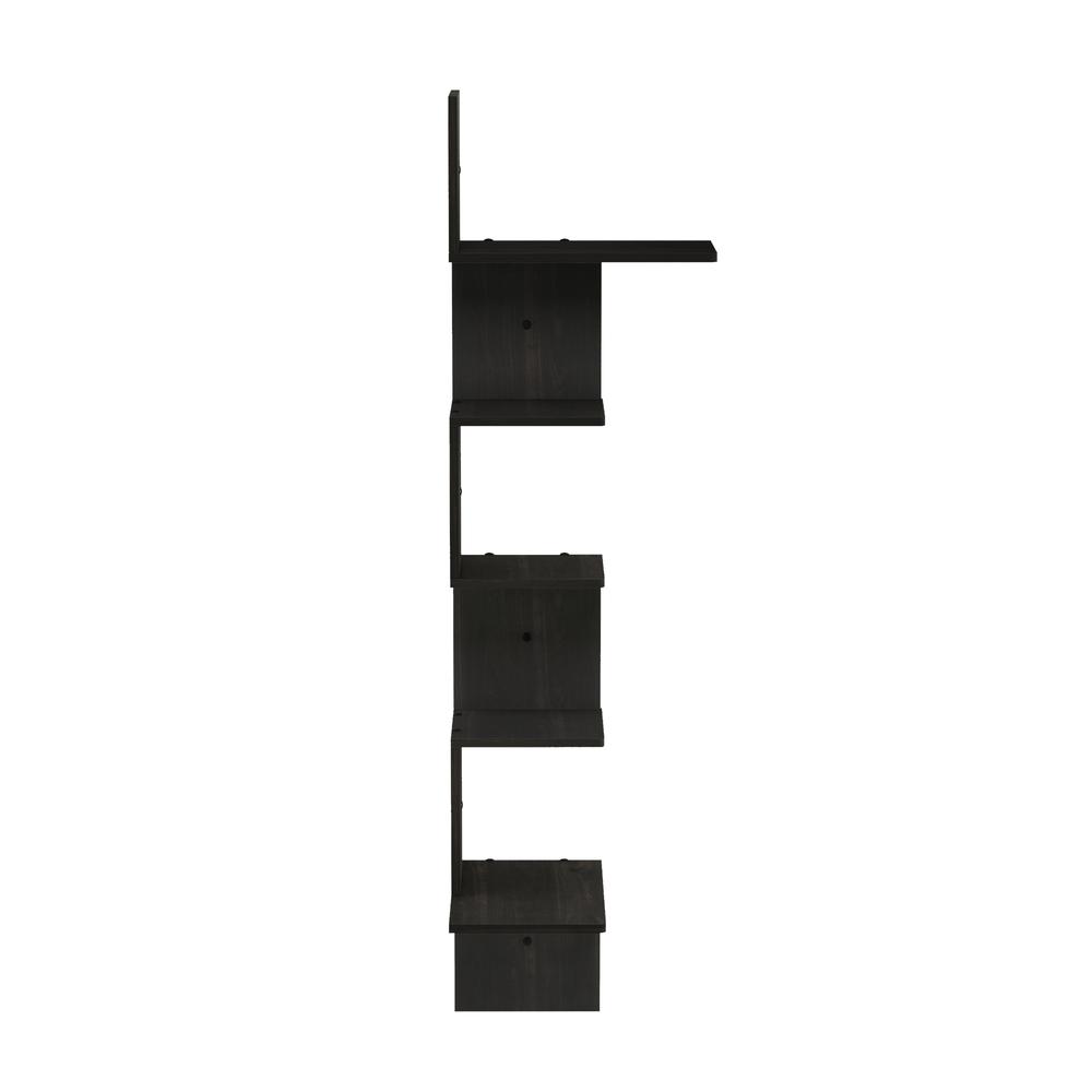 Rossi Modern 5-Tier Wall Floating Corner Shelf, Espresso. Picture 4