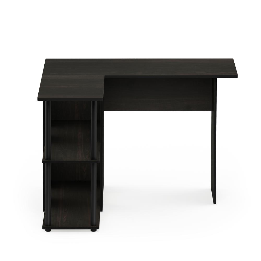 Abbott L-Shape Desk with Bookshelf, Espresso/Black, 17092EX/BK. Picture 3