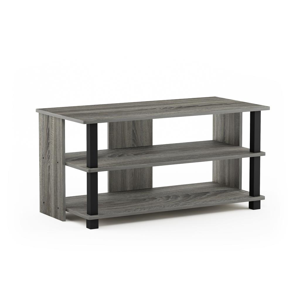 Sully 3-Tier TV Stand for TV up to 40, French Oak Grey/Black, 17076GYW/BK. Picture 1