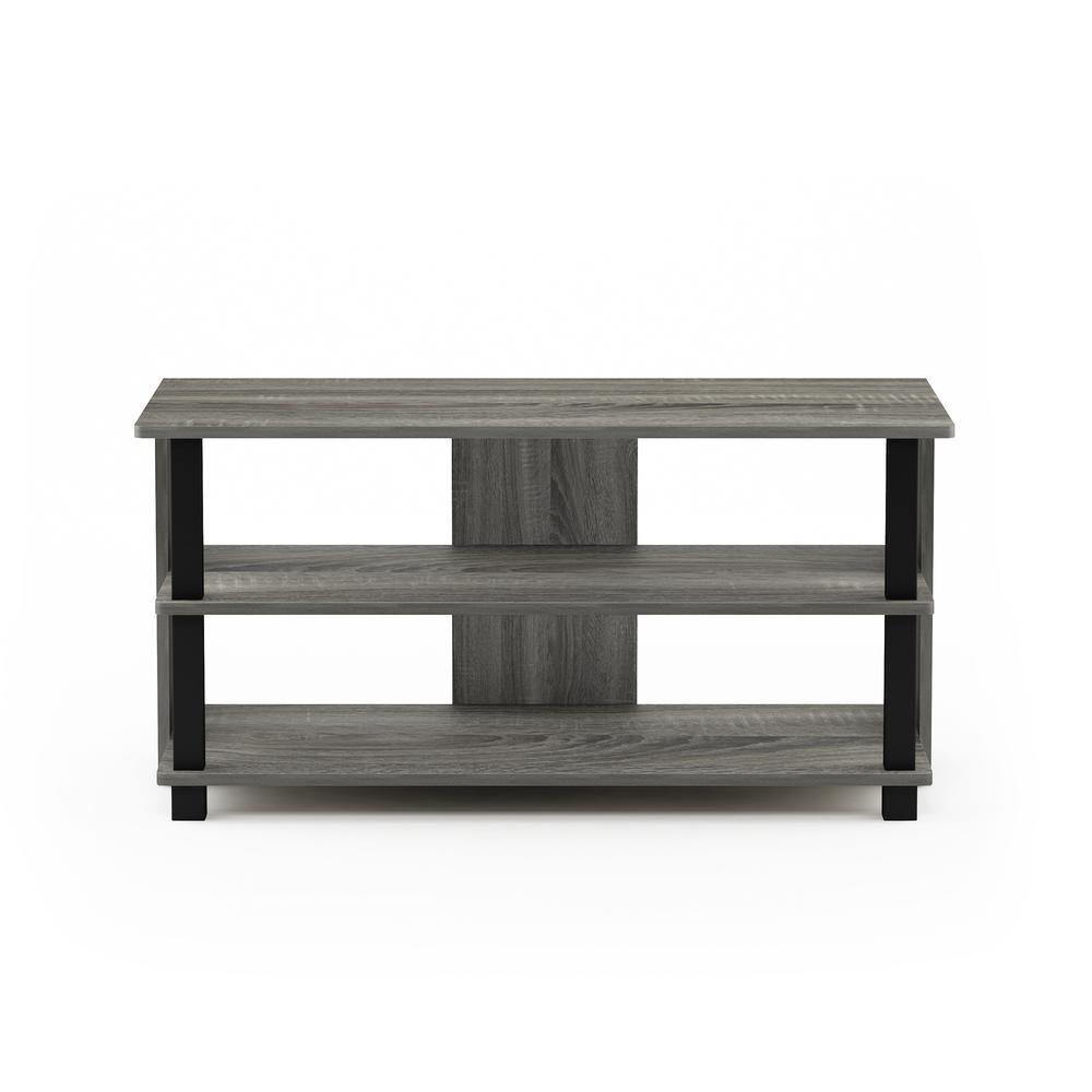Sully 3-Tier TV Stand for TV up to 40, French Oak Grey/Black, 17076GYW/BK. Picture 3