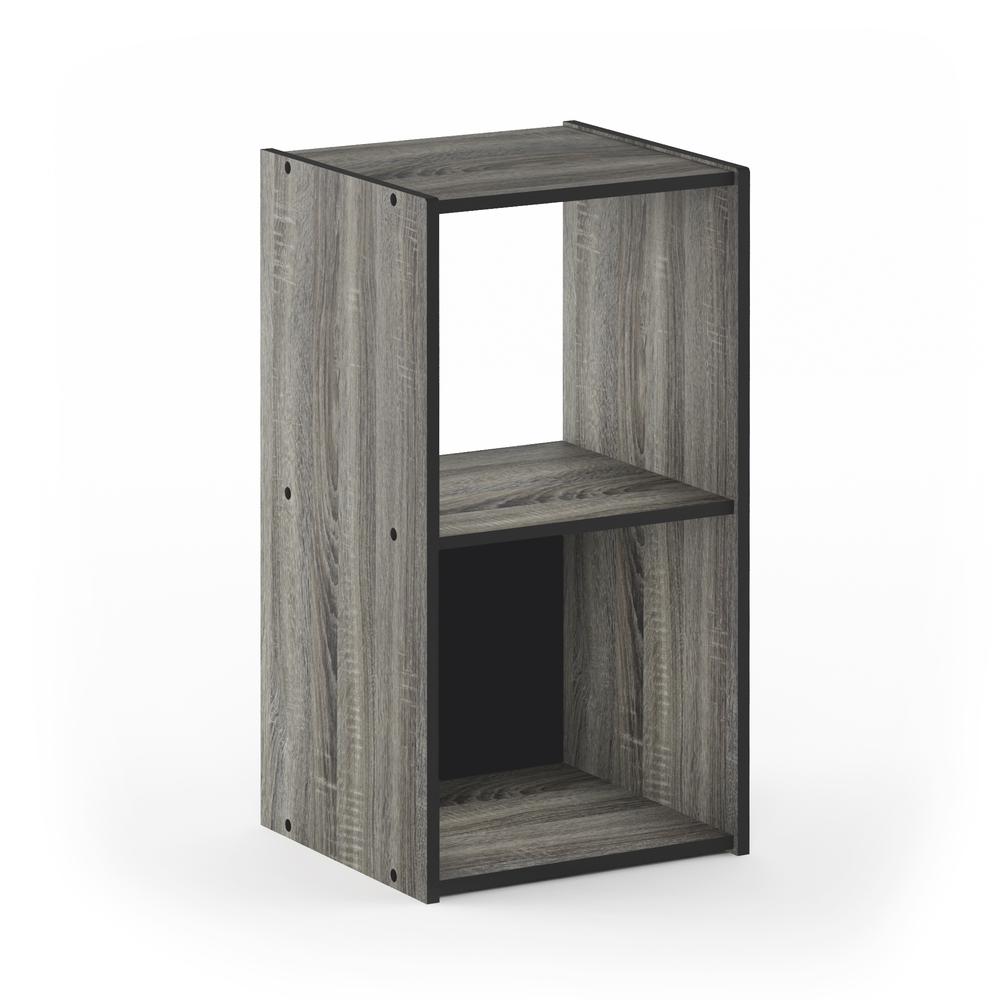 Pelli Cubic Storage Cabinet, 2x1, French Oak Grey/Black, 18049GYW. Picture 1