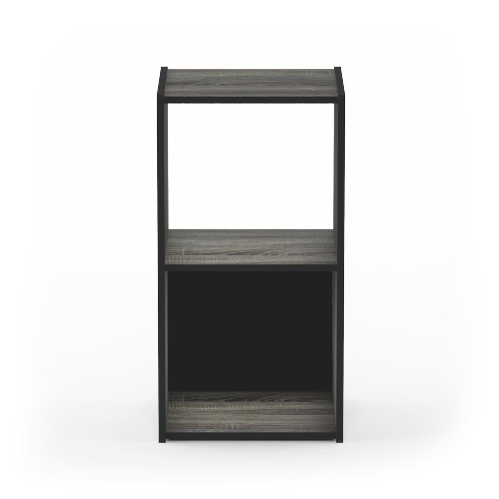 Pelli Cubic Storage Cabinet, 2x1, French Oak Grey/Black, 18049GYW. Picture 3
