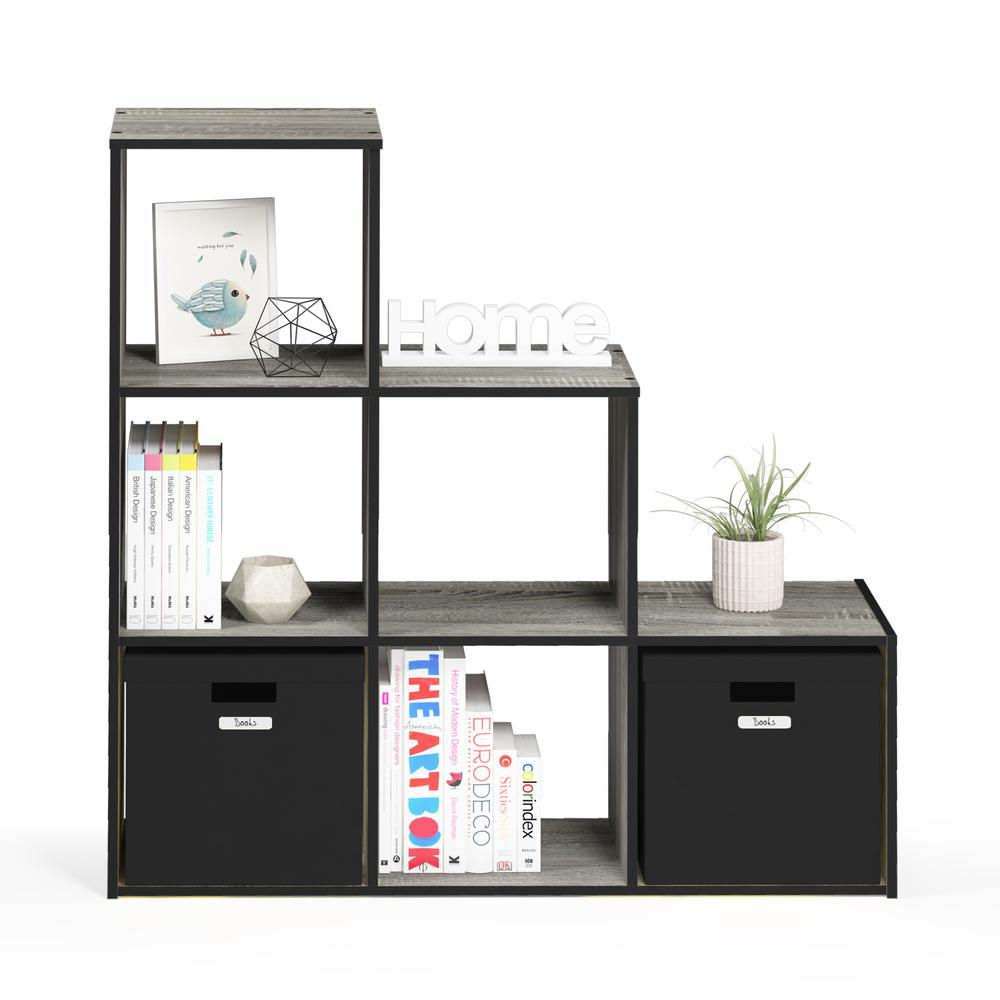 Pelli Cubic Storage Cabinet, 3-2-1, French Oak Grey/Black, 17070GYW. Picture 5