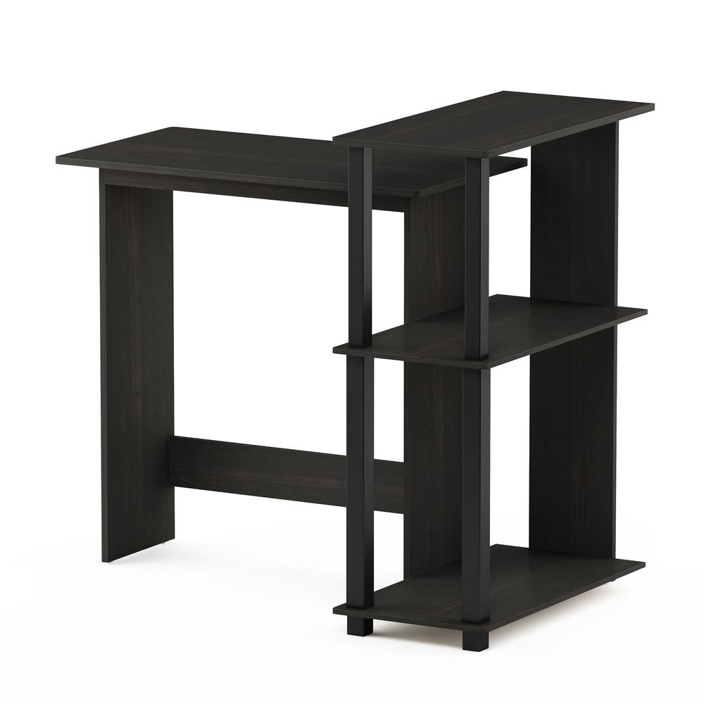 Abbott Corner Computer Desk with Bookshelf, Espresso/Black, 16086R1EX/BK. Picture 4