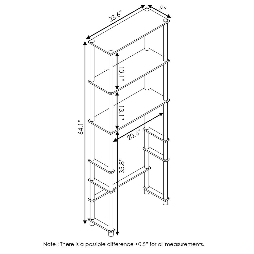 Turn-N-Tube Toilet Space Saver with 3 Shelves, Espresso/Black, 99763EX/BK. Picture 2