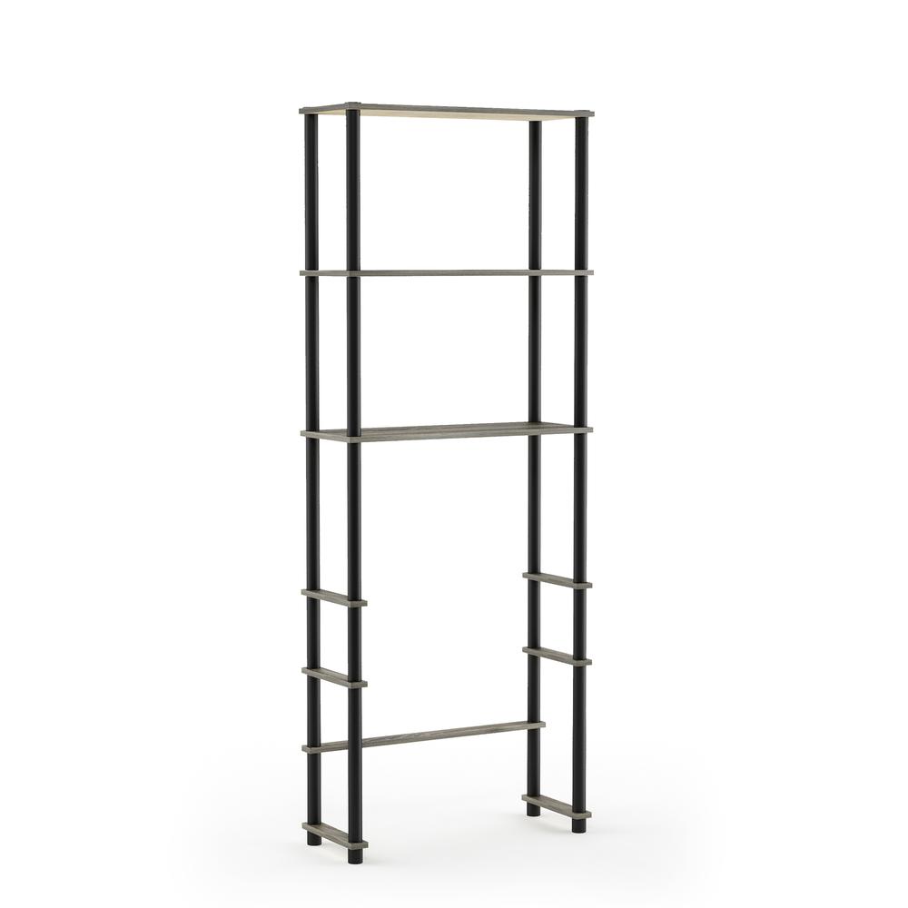 Turn-N-Tube Toilet Space Saver with 3 Shelves, French Oak Grey/Black, 99763GYW/BK. Picture 1