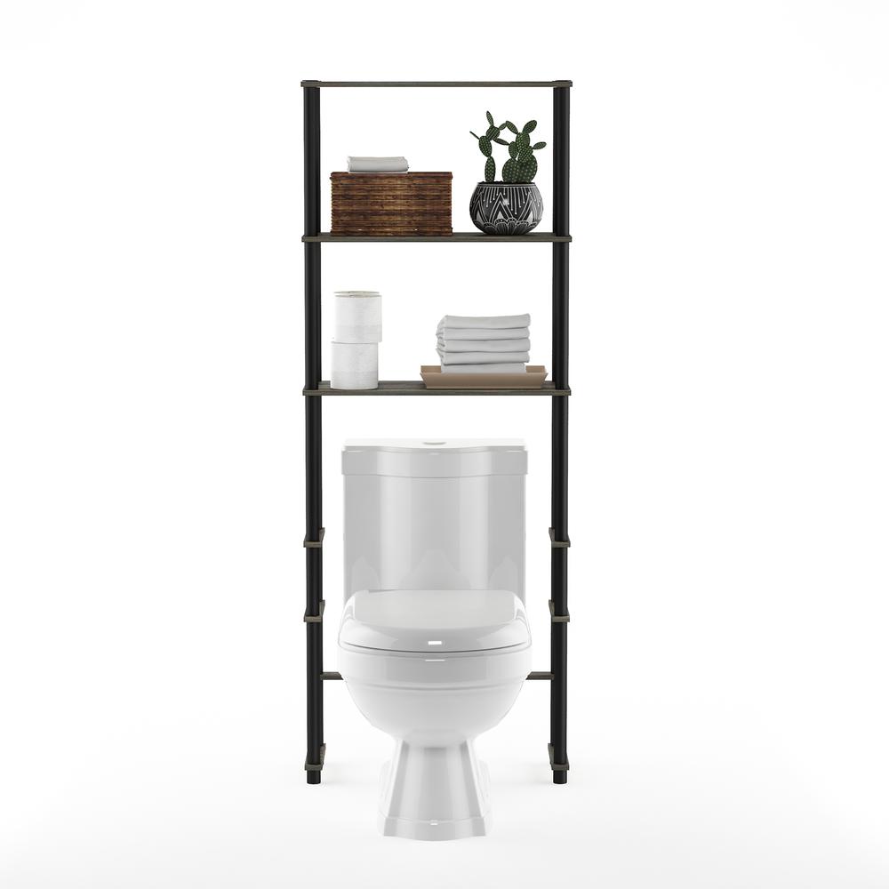 Turn-N-Tube Toilet Space Saver with 3 Shelves, French Oak Grey/Black, 99763GYW/BK. Picture 5