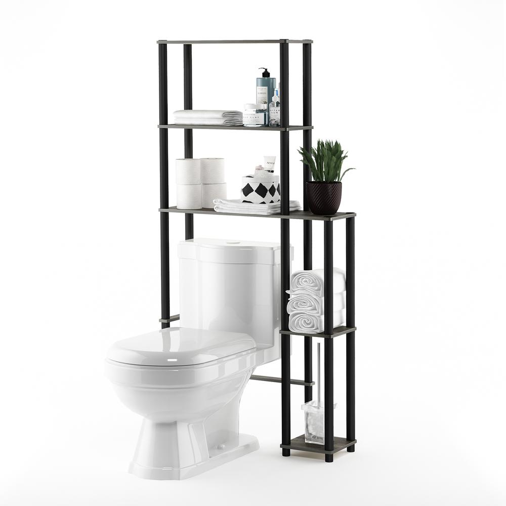 Turn-N-Tube Toilet Space Saver with 5 Shelves, French Oak Grey/Black, 17050/GYW/BK. Picture 4