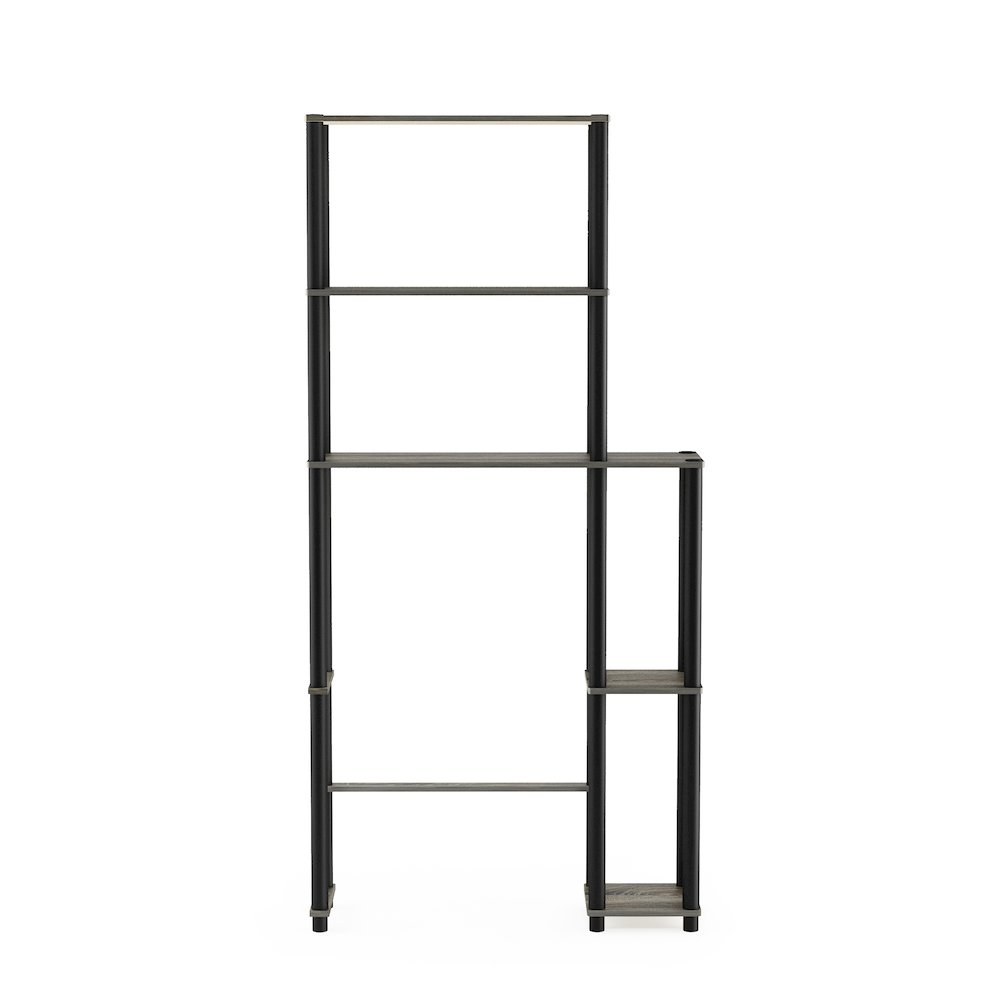 5-Shelf Over Toilet Bathroom Organizer, Freestanig Space Saver Shelves, Grey Oak. Picture 1