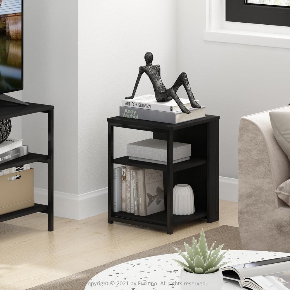 Furinno Camnus Modern Living End Table, Americano/Black. Picture 6