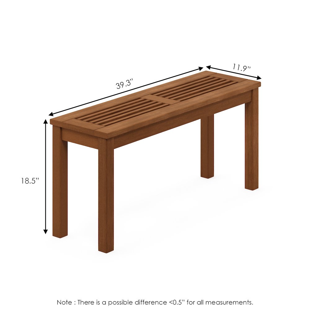 Outdoor Bench, Backless Garden Bench, for Patio, Deck, Garden, Light Wood. Picture 2