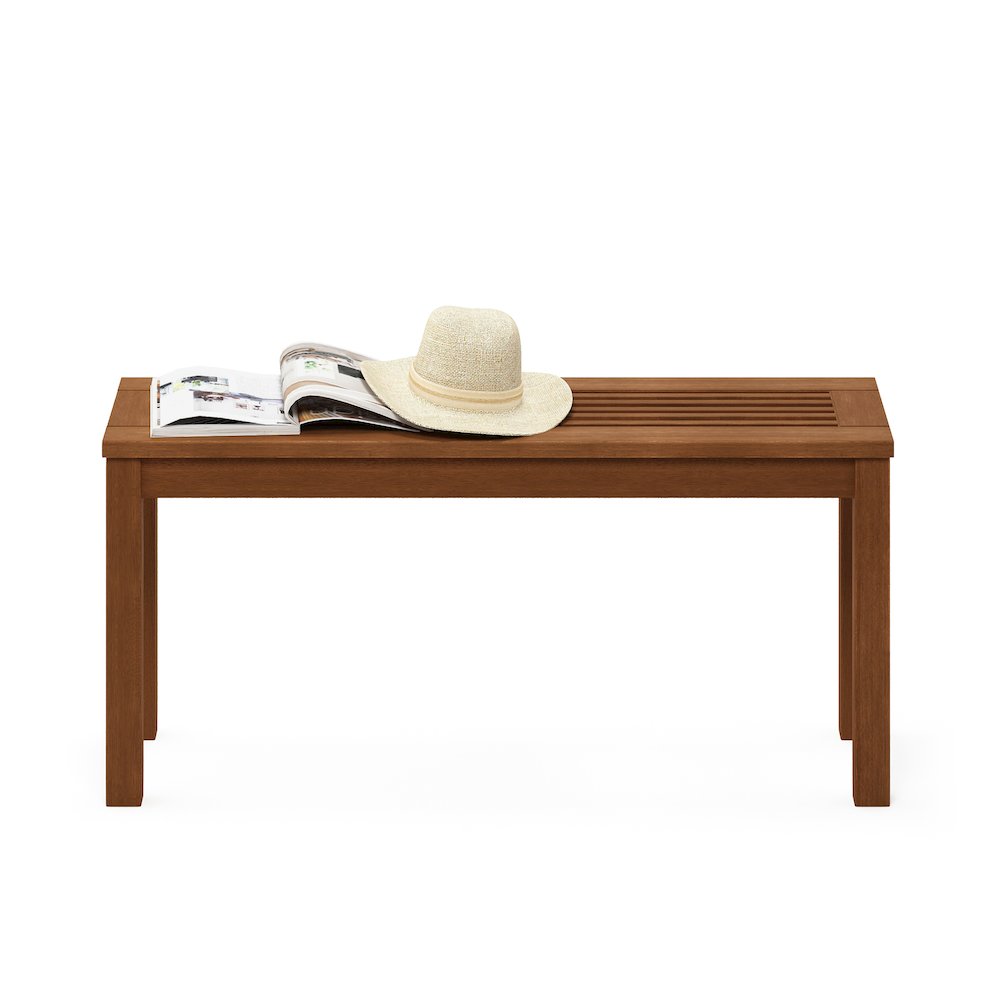 Outdoor Bench, Backless Garden Bench, for Patio, Deck, Garden, Light Wood. Picture 1