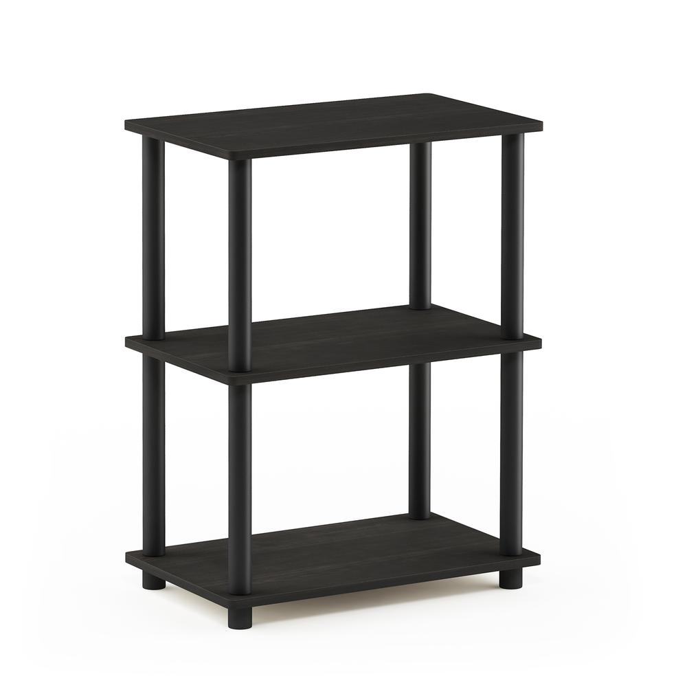 Furinno Turn-N-Tube No Tool 3-Tier Storage Shelf, Espresso/Black. Picture 1