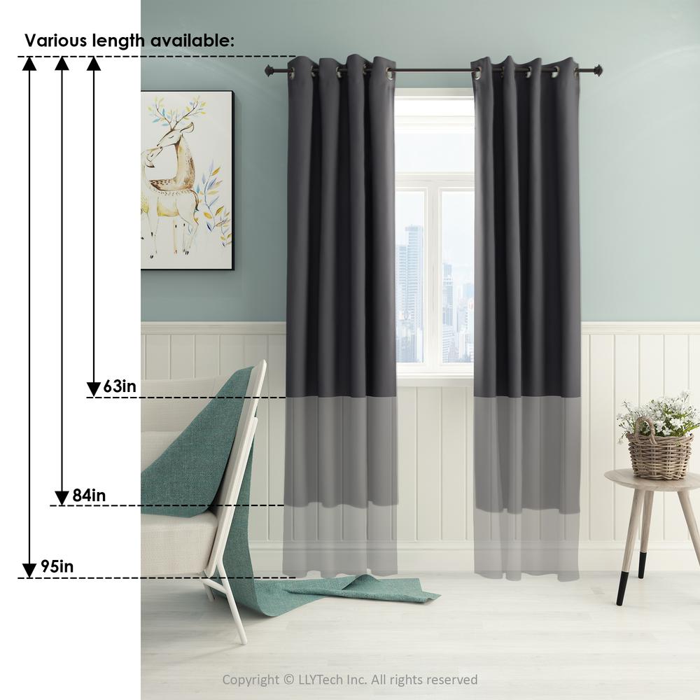 Furinno Collins Blackout Curtain 52x95 in. 1 Panel, White. Picture 2