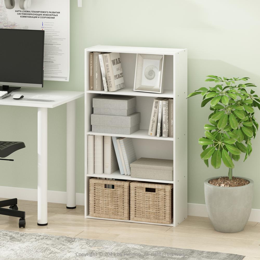 Furinno Pasir 4-Tier Open Shelf, White. Picture 6