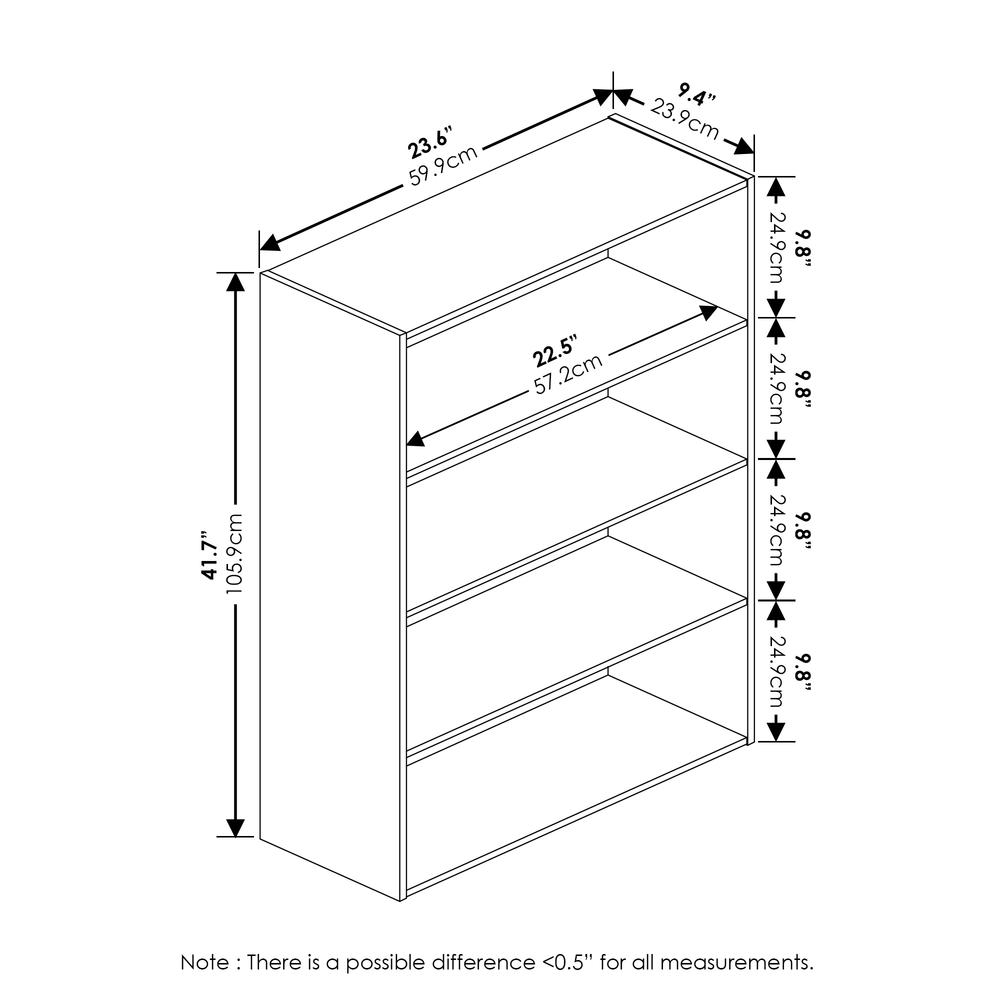 Furinno Pasir 4-Tier Open Shelf, White. Picture 2
