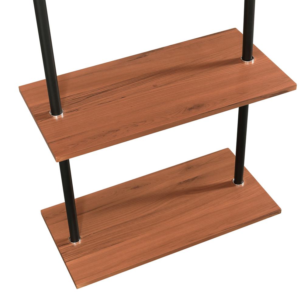 Furinno Wyatt Industrial Style Garment Rack with Wood Shelves, Antique Espresso. Picture 4