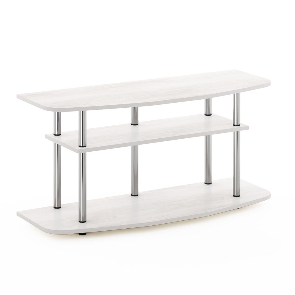 Furinno Frans Turn-N-Tube 3-Tier TV Stand for TV up to 46, White Oak. Picture 1