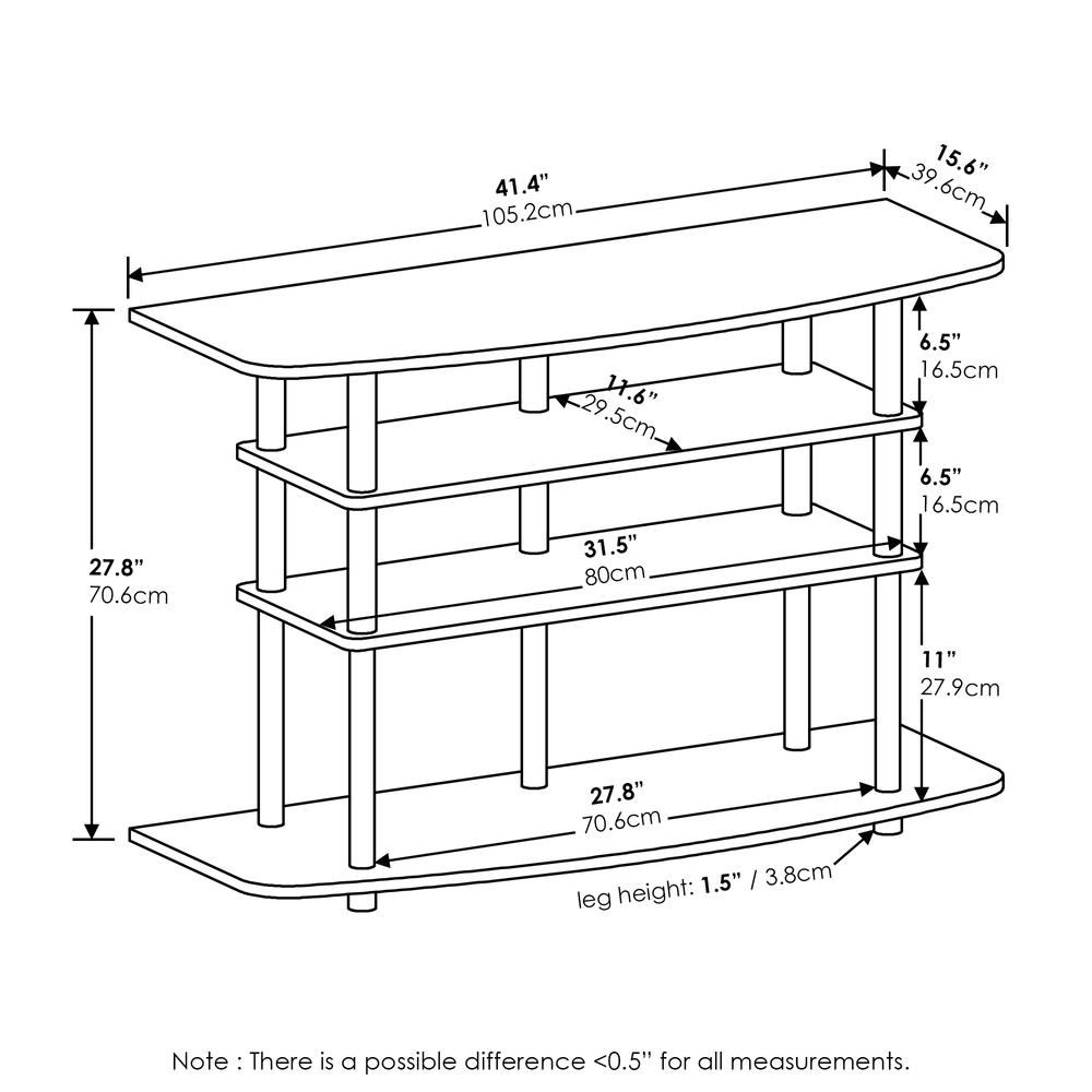 Furinno Frans Turn-N-Tube 4-Tier TV Stand for TV up to 46, White Oak. Picture 2