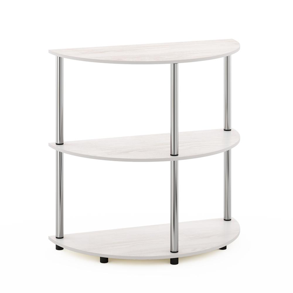 Furinno Frans Turn-N-Tube Half Round Console Table, White Oak. Picture 1
