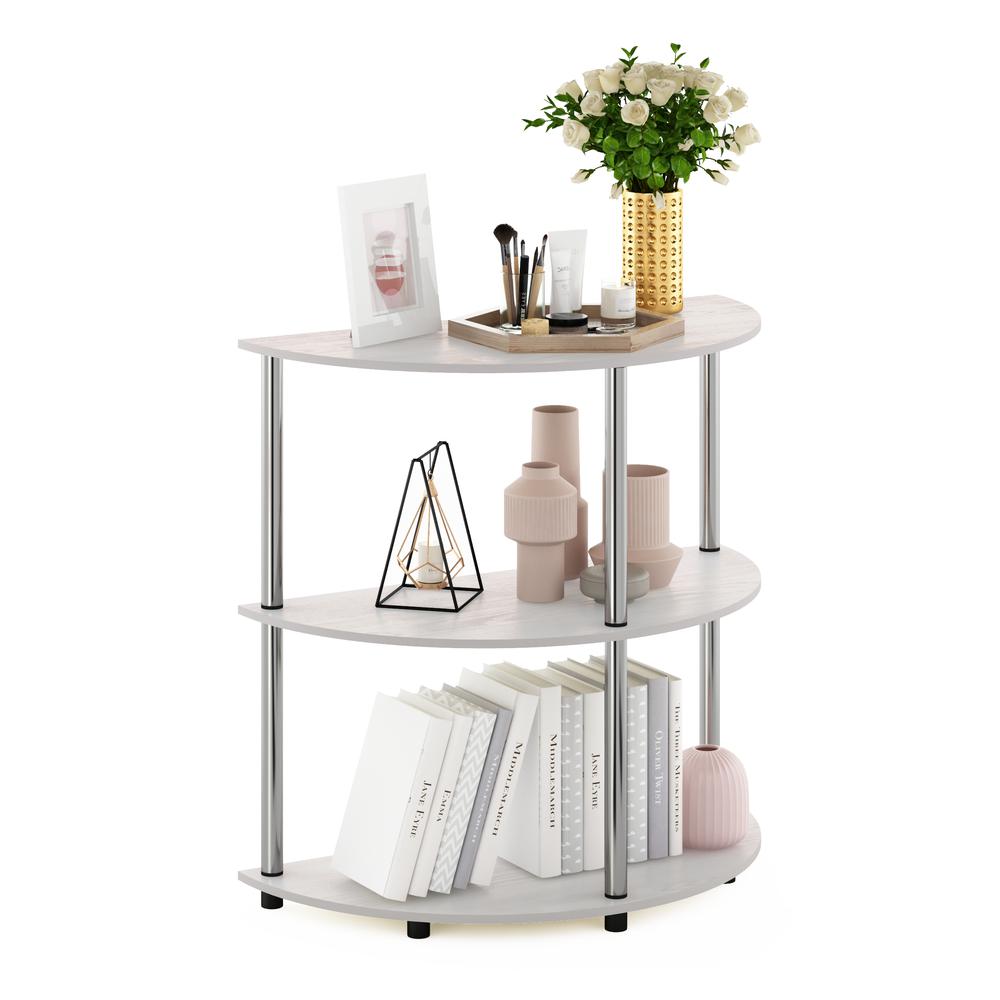 Furinno Frans Turn-N-Tube Half Round Console Table, White Oak. Picture 4