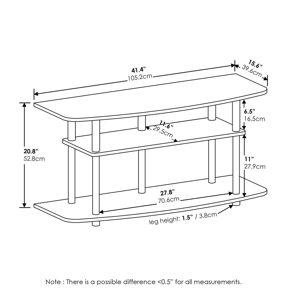 Furinno Frans Turn-N-Tube 3-Tier TV Stand for TV up to 46, Black Oak. Picture 2