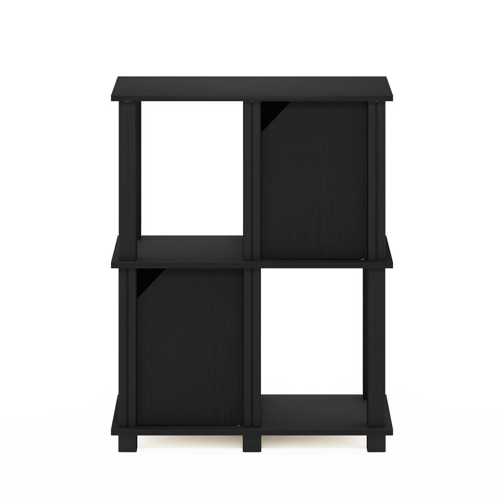 Furinno Brahms 3-Tier Storage Shelf with 2 Doors, Black Oak/Black. Picture 3