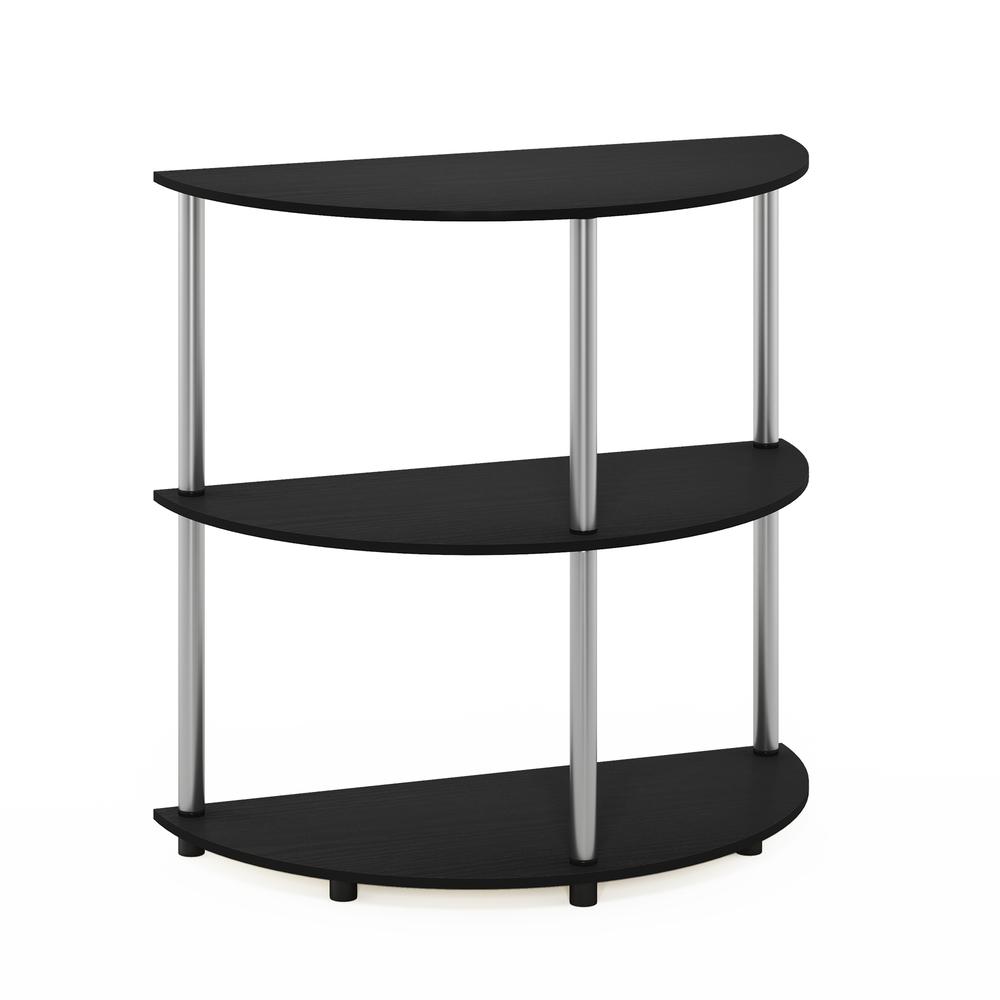 Furinno Frans Turn-N-Tube Half Round Console Table, Black Oak. Picture 1