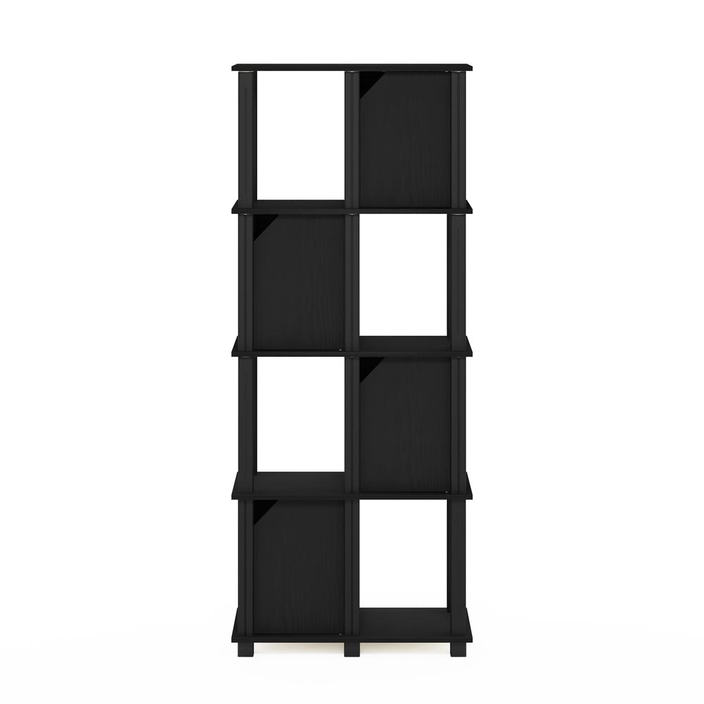 Furinno Brahms 5-Tier Storage Shelf with 4 Doors, Black Oak/Black. Picture 3