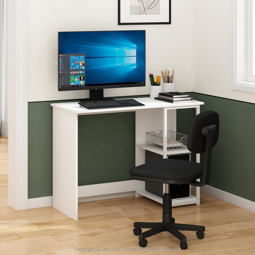 Furinno Camnus Modern Living Computer Desk 40 Inch, Solid White/White. Picture 6