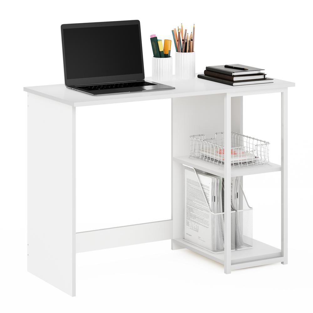 Furinno Camnus Modern Living Computer Desk 40 Inch, Solid White/White. Picture 4