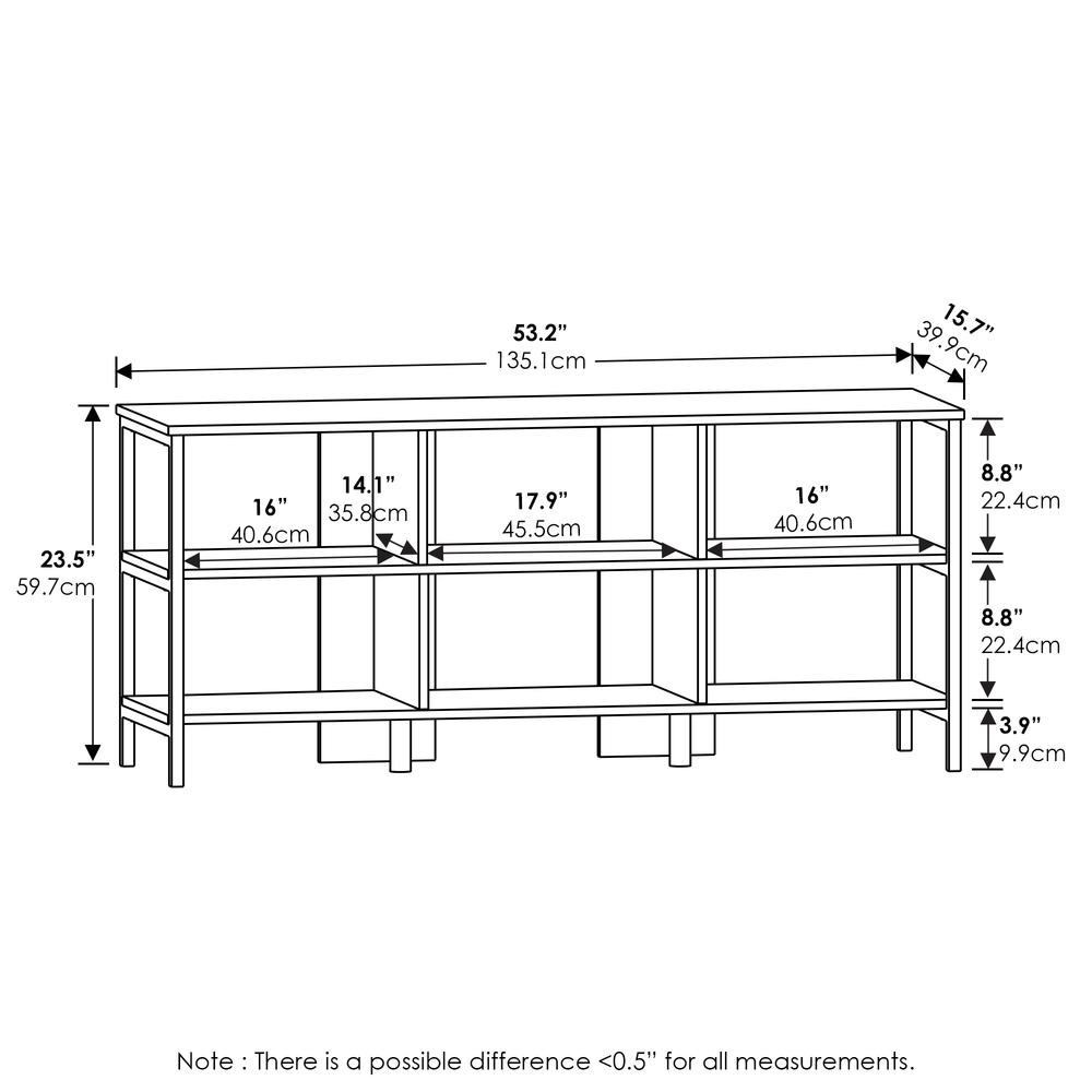Furinno Camnus Modern Living TV Stand for TVs up to 60 Inch, Americano/Black. Picture 2