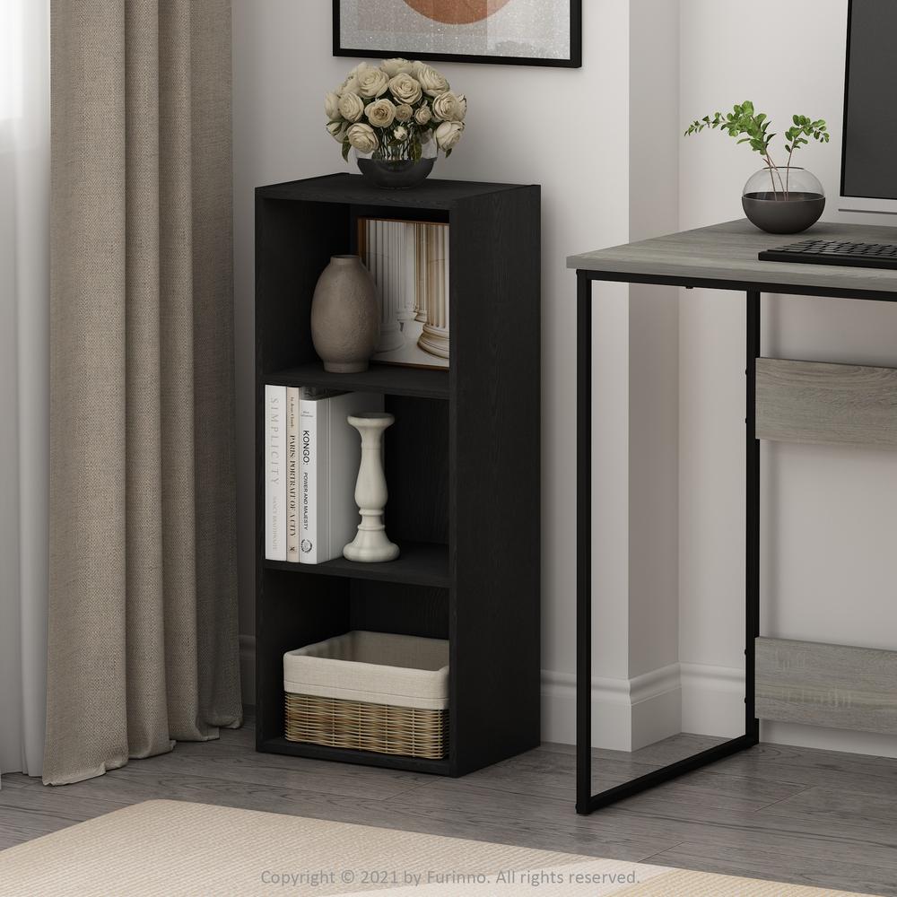Furinno Luder 3-Tier Open Shelf Bookcase, Blackwood. Picture 6