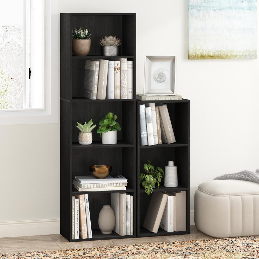 Furinno Luder 5-Tier Reversible Color Open Shelf Bookcase, Blackwood. Picture 6