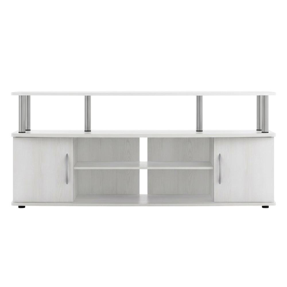Stylish White Oak Entertainment Center for TVs Up to 55-In, Steel Tubes. Picture 4