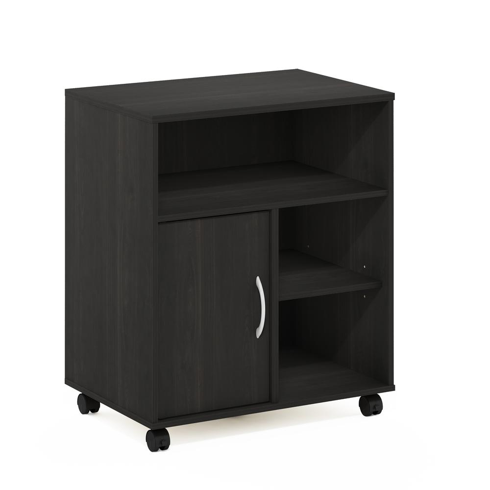 Furinno Econ Home Office Under Desk Printer Holder with Wheels, Espresso. Picture 1