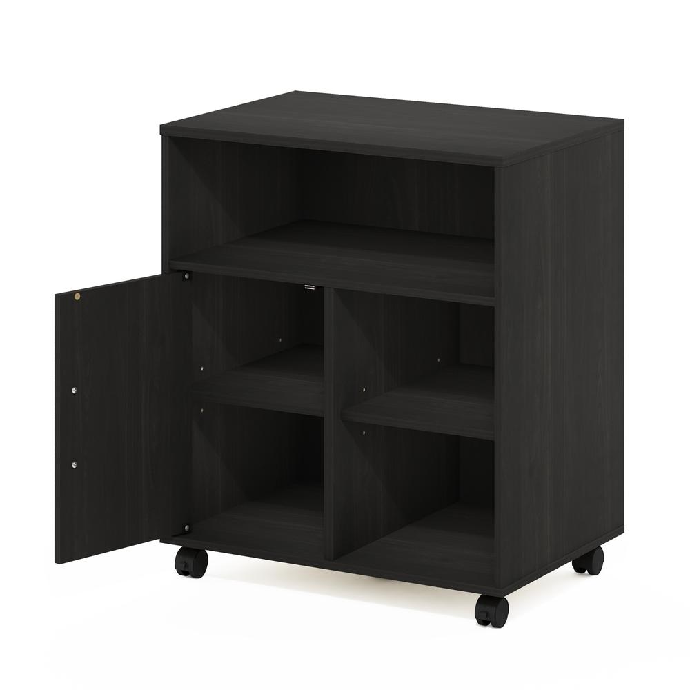Furinno Econ Home Office Under Desk Printer Holder with Wheels, Espresso. Picture 4