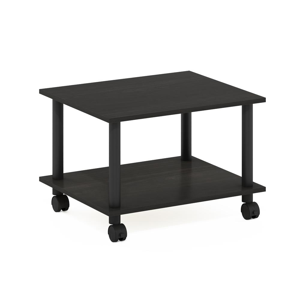 Furinno Econ Home Office Under Desk CPU and Printer Stand with Wheels, Espresso/Black. Picture 1