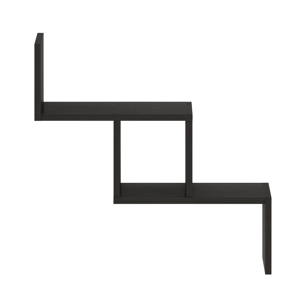 Furinno Rossi Wall Mount Floating Ladder Shelf, Espresso. Picture 3