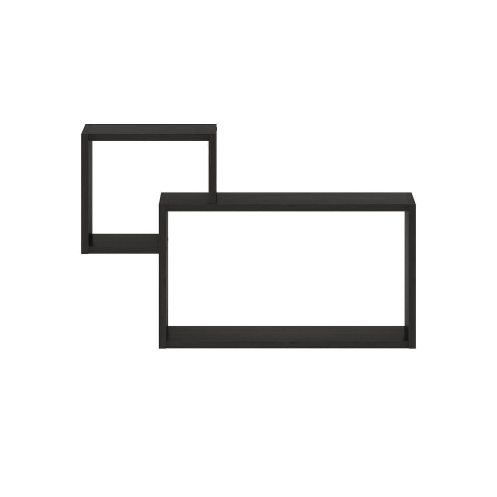 Furinno Rossi Interweave Wall Mount Floating Decorative Shelf, Set of 2, Espresso. Picture 3