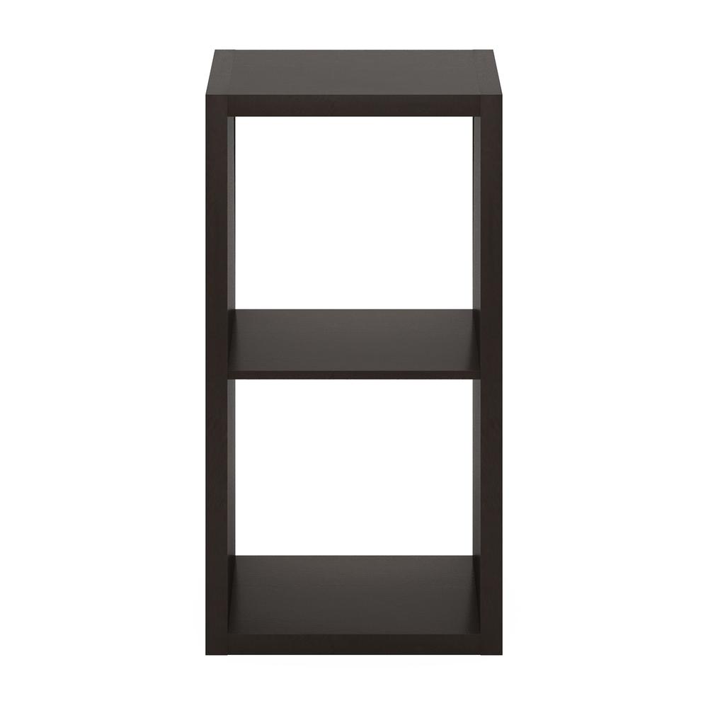 Furinno Cubicle Open Back Decorative Cube Storage Organizer, 2-Cube, Dark Oak. Picture 3