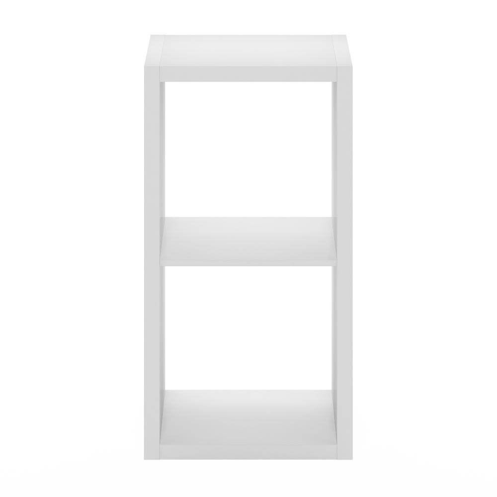Furinno Cubicle Open Back Decorative Cube Storage Organizer, 2-Cube, White. Picture 3