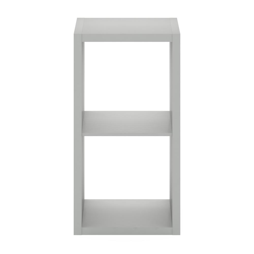 Furinno Cubicle Open Back Decorative Cube Storage Organizer, 2-Cube, Light Grey. Picture 3