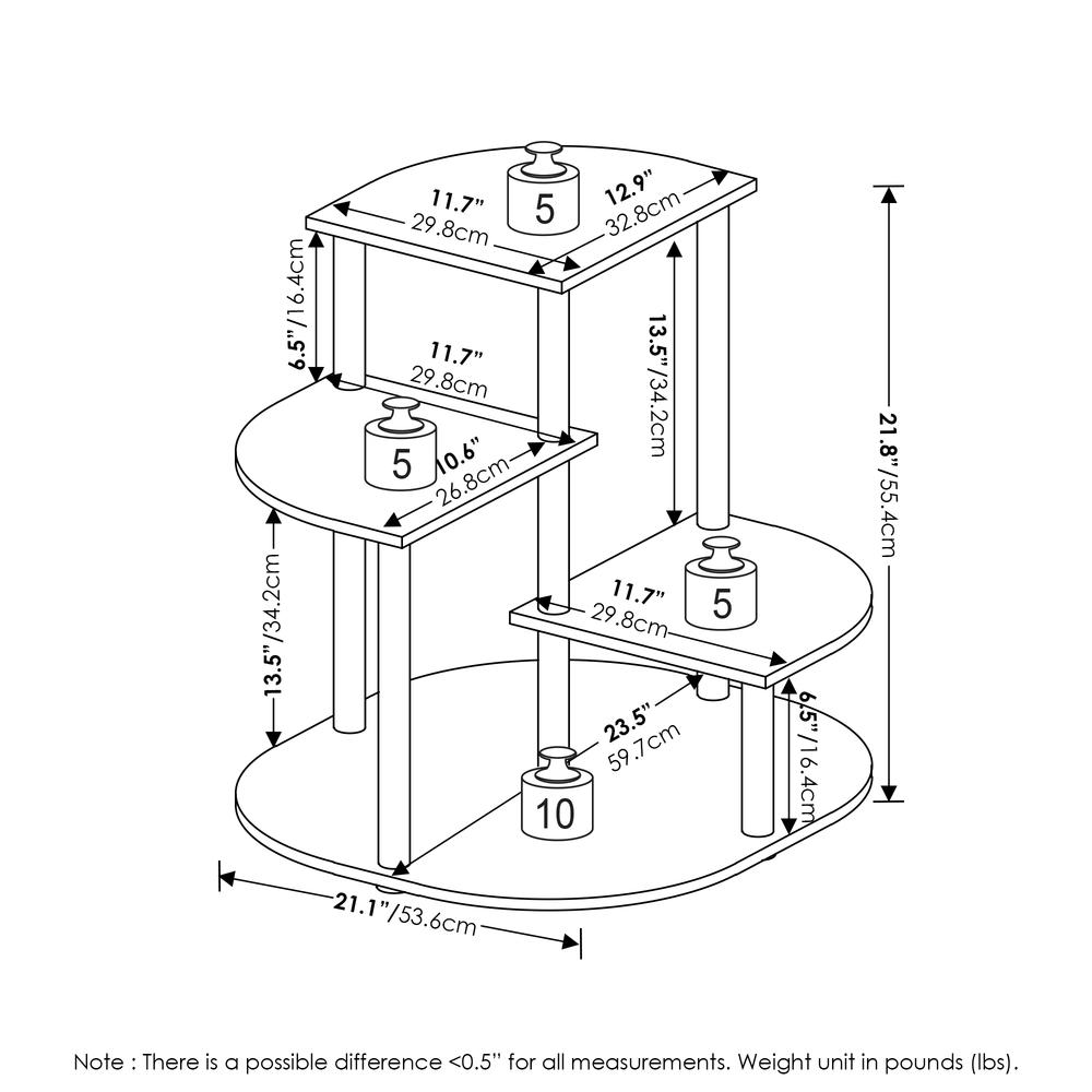 Furinno Celuka 3-Tier Indoor Outdoor Potted Plant Stand Holder. Picture 2