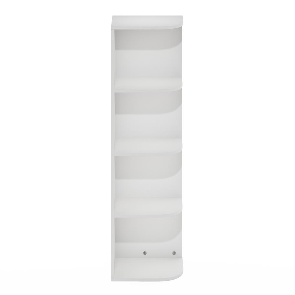 Furinno Pasir 4-Tier Corner Open Shelf Bookcase, White. Picture 3