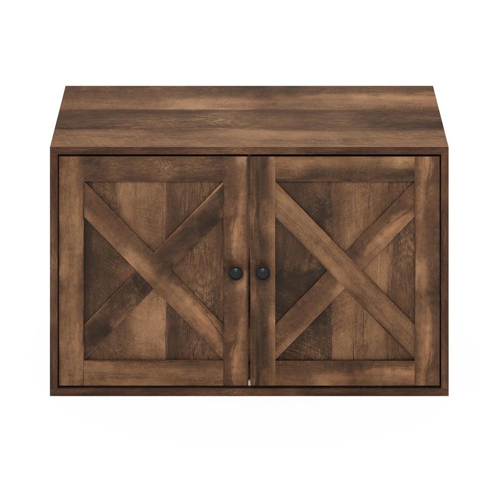 Furinno Peli Farmhouse Cat Litter Box Enclosure, Rustic Brown. Picture 3