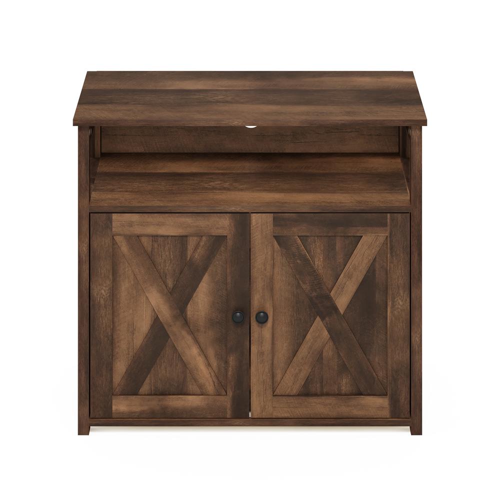Furinno Peli Farmhouse Cat Litter Cabinet Storage with 2 Doors, Rustic Brown. Picture 3
