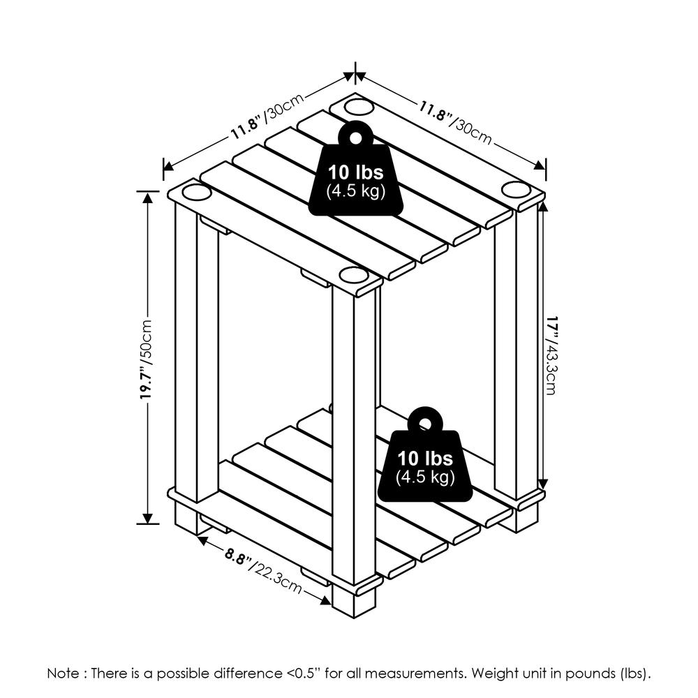 Pangkor 2-Tier Turn-N-Tube Indoor Outdoor Plant Shelf Wood Side Table. Picture 5