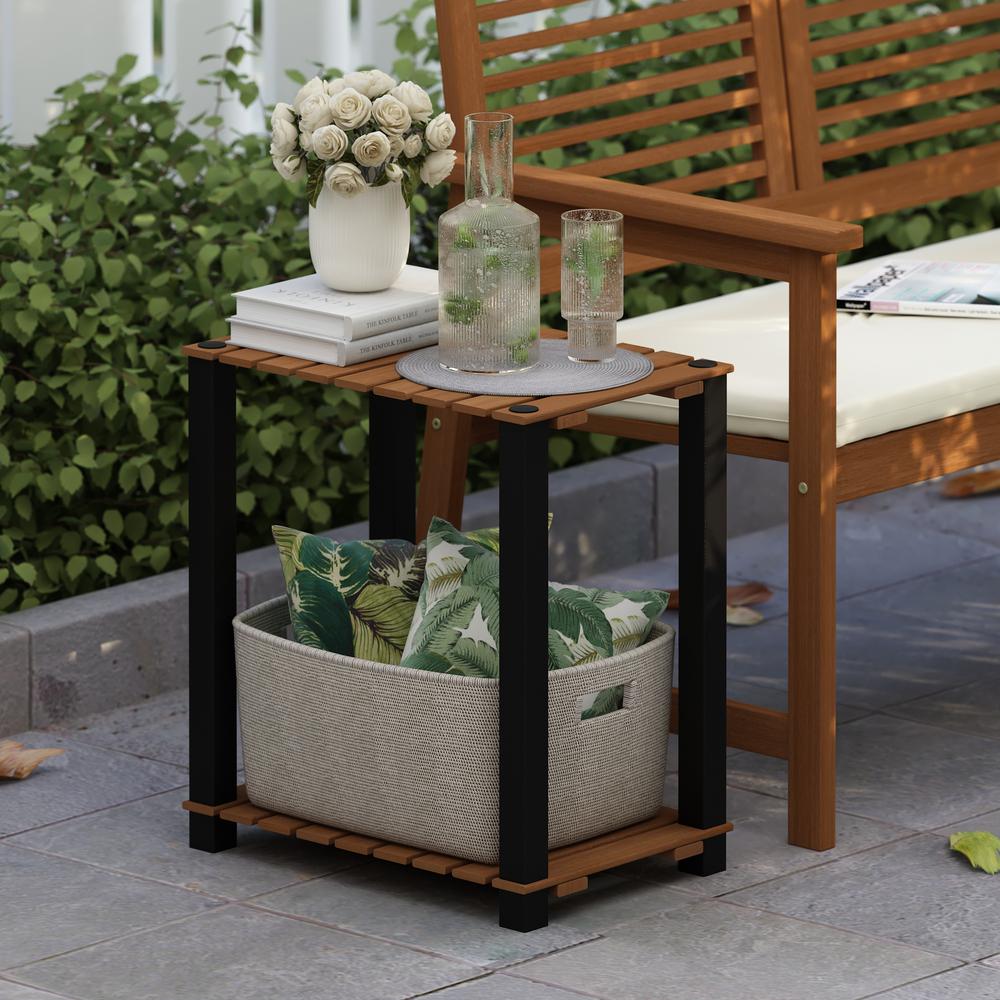 Pangkor 2-Tier Turn-N-Tube Indoor Outdoor Plant Shelf Rectangle Wood Stand. Picture 6