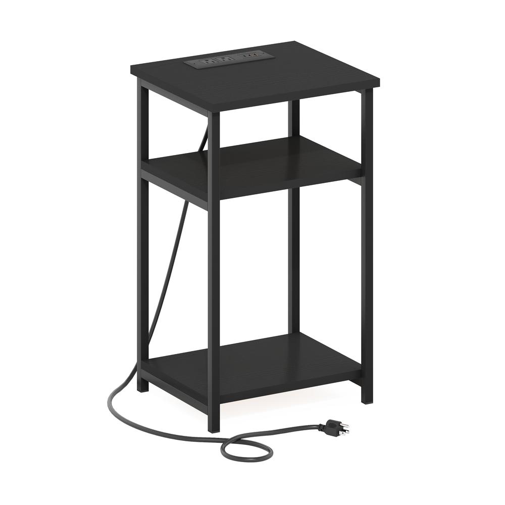 Moretti 3-Tier USB and Type-C Charging Port Open Storage Side Table. Picture 1